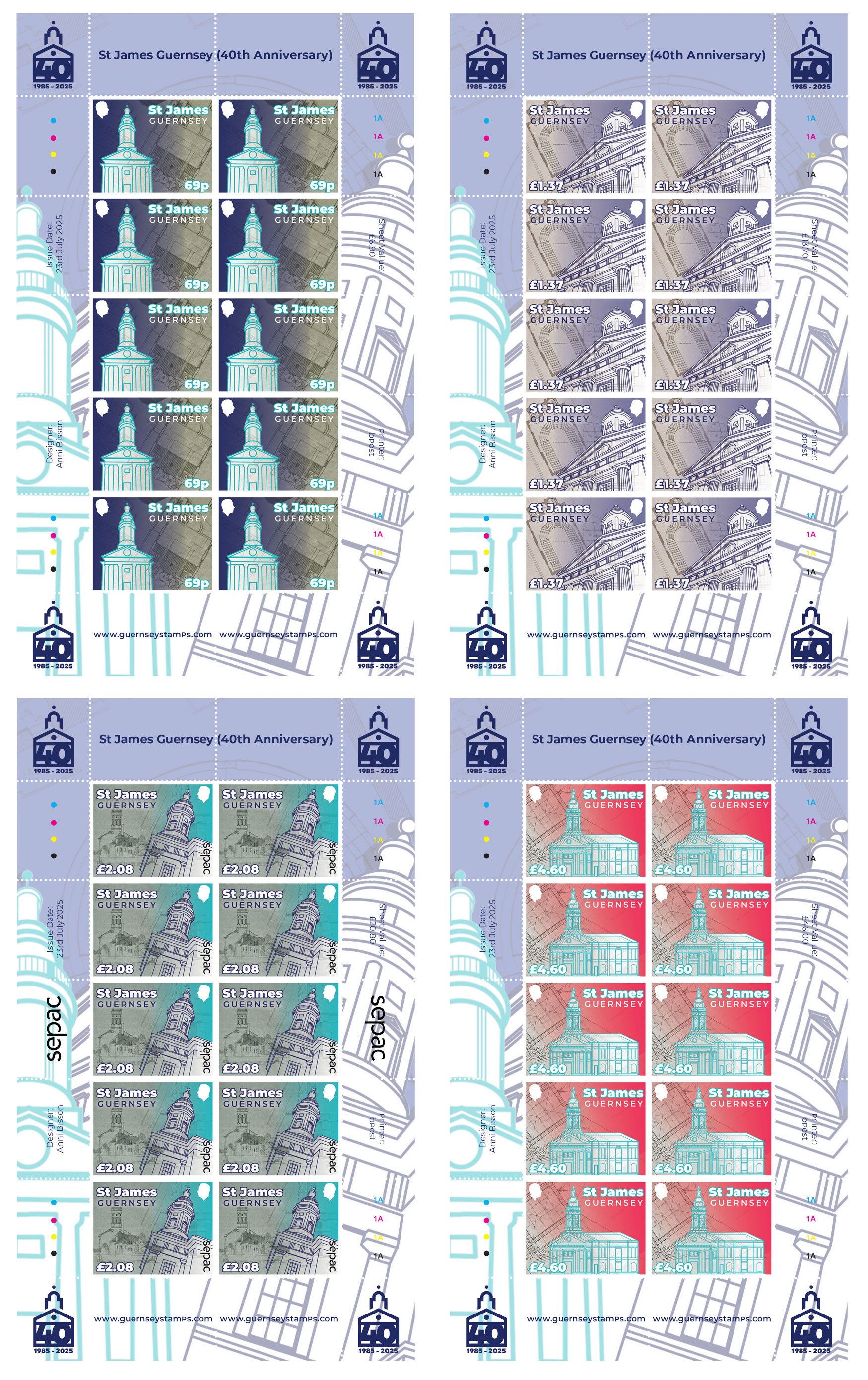 Sheets of 10